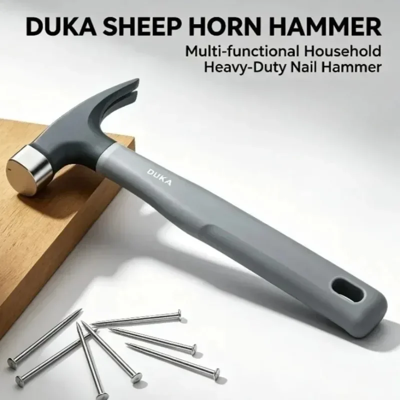DUKA Sheep Horn Hammer Multi-functional Household Heavy-Duty High Carbon Steel Small Nail Hammer Woodworkin Iron Hammer