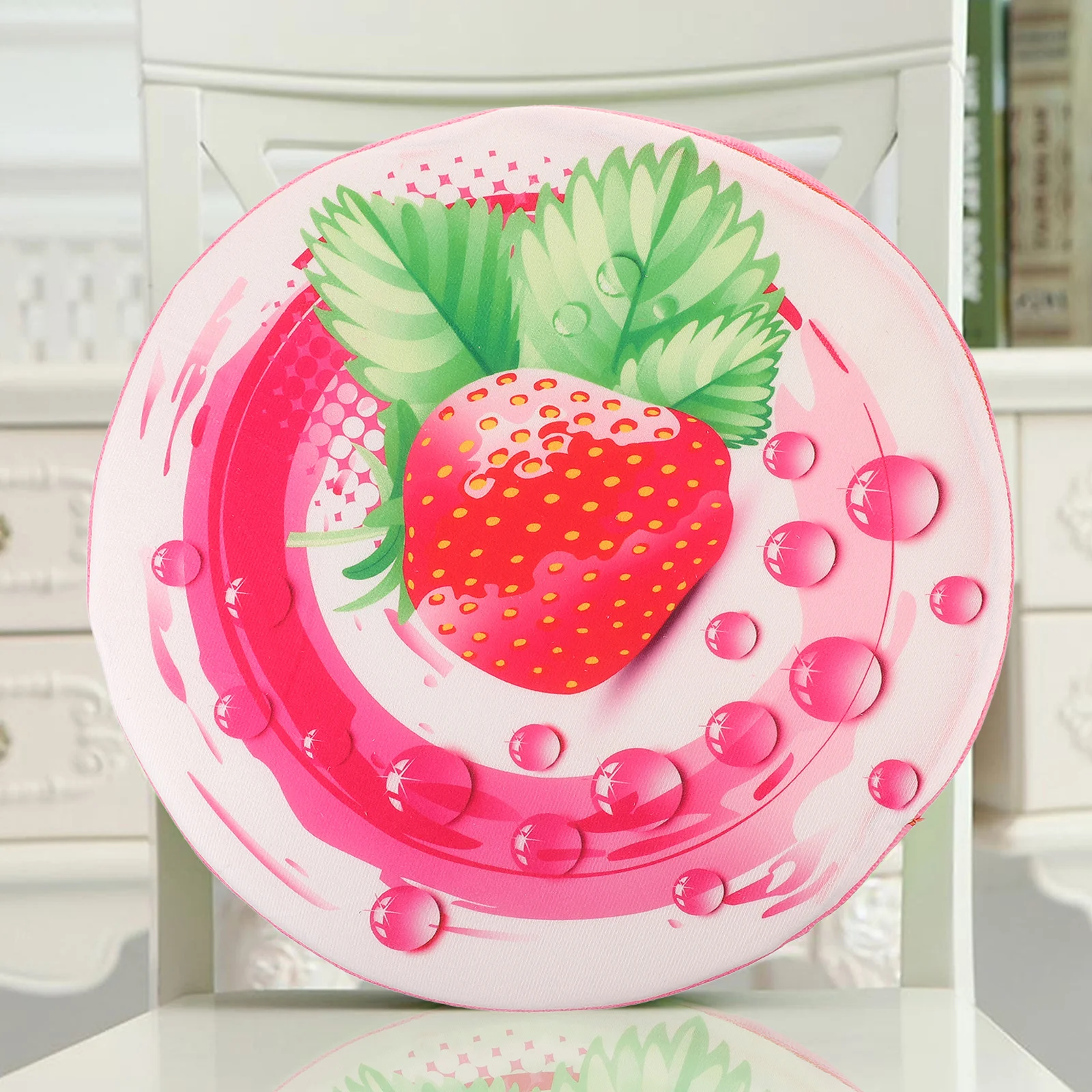 

33cm Strawberry Fruit Seat Cushion Pillow 3D Print Soft Detachable Cover Polyester Fiber Sofa Chair Home Relaxation
