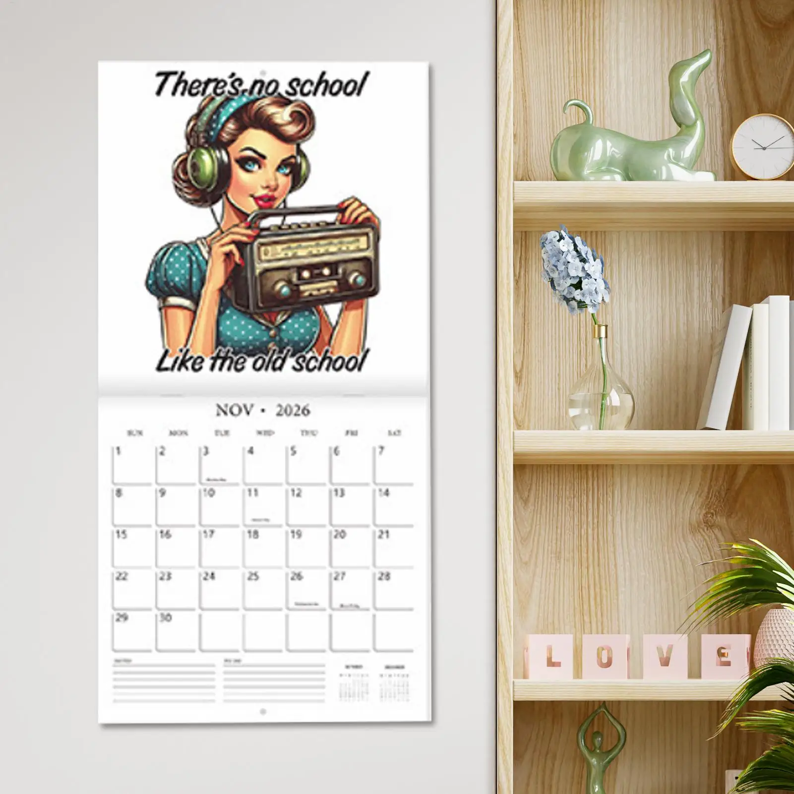 Calendar For Wall Daily Humor Calendar 2026 Notebook Hangable Retro Planner For Decor Ornaments Home Men Bedroom Workplace Women