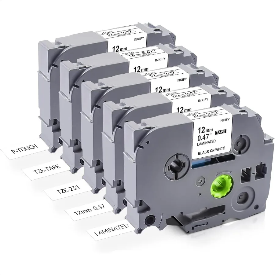 

Replacement for Brother P Touch Label Maker Tape TZe231 TZe231 TZe TZ Tape 12mm 1 2 Inch P Touch Label Make Refills Black on Wh