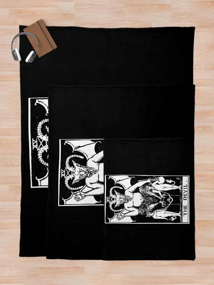 بطاقة التارو: بطانية رمي الشيطان باللونين الأبيض والأسود، بطانيات مانغا رقيقة متحركة للأطفال