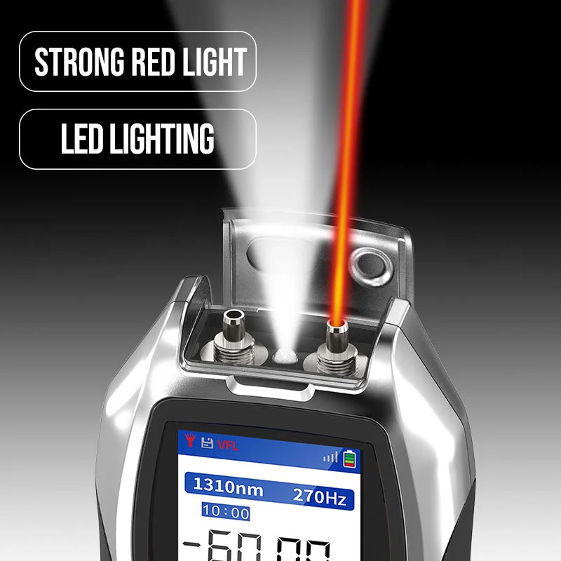 Imagem -05 - Medidor de Potência Óptica Visual Fault Finder Fiber Tester Cabo Rj45 Bateria Seca Opm 70+ 6dbm Vfl 5km y9