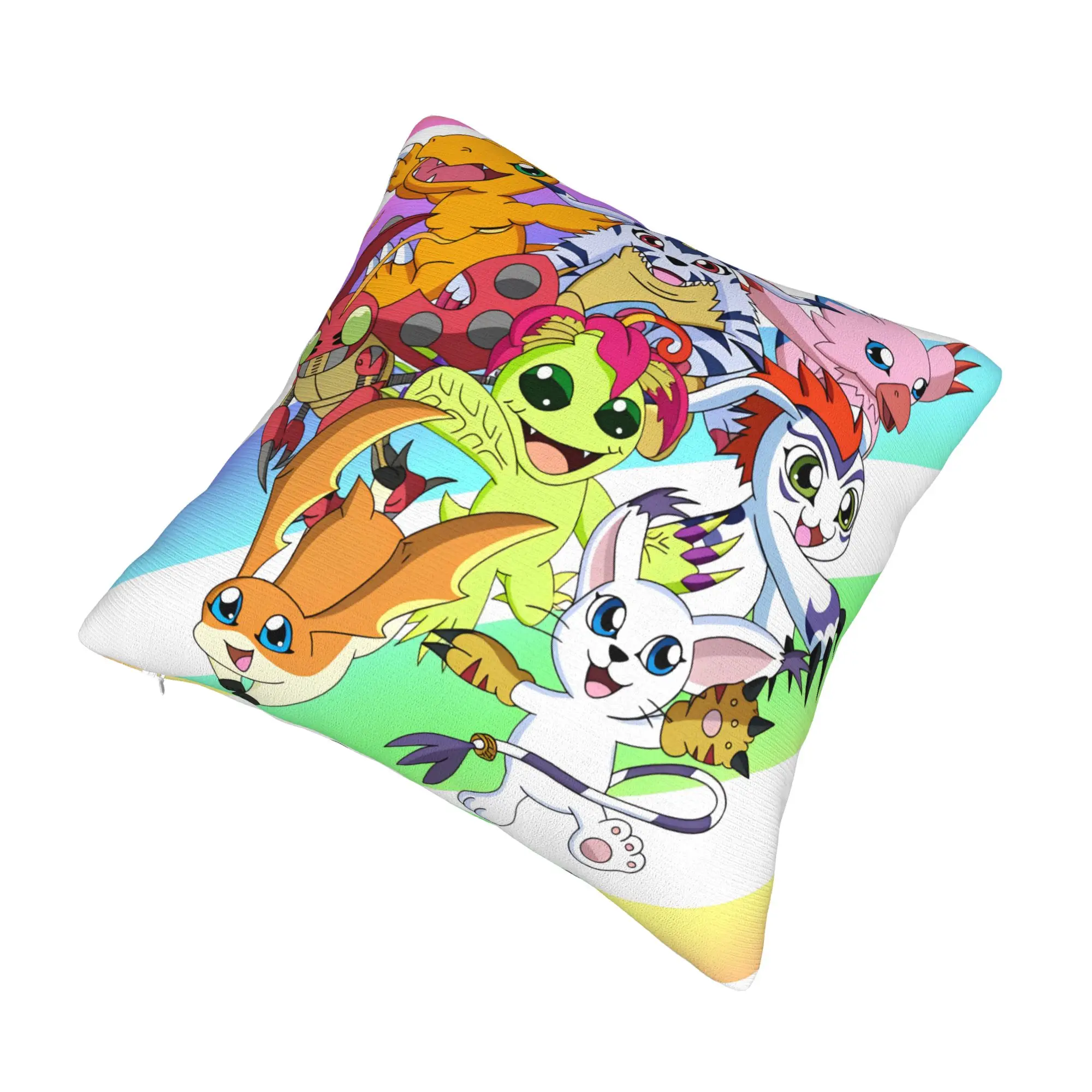 Biyomon Digimon Palmon Tentomon Pillow Decor Home Fashion Agumon Gabumon Chair Cushion Square Pillowcase