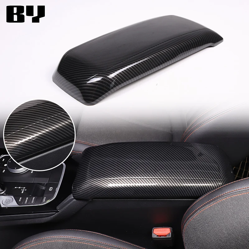 

For BMW 1 2 Series F40 F44 2020-2024 ABS Carbon Fiber Center Control Armrest Box Protective Cover Trim Car Accessories