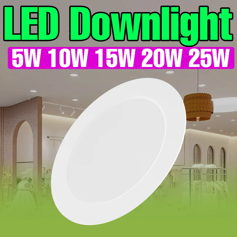 

25W Ultra Thin LED Downlight 220V Recessed Round Ceiling Lamp Indoor Living Room Kitchen Bedroom Home Spotlight