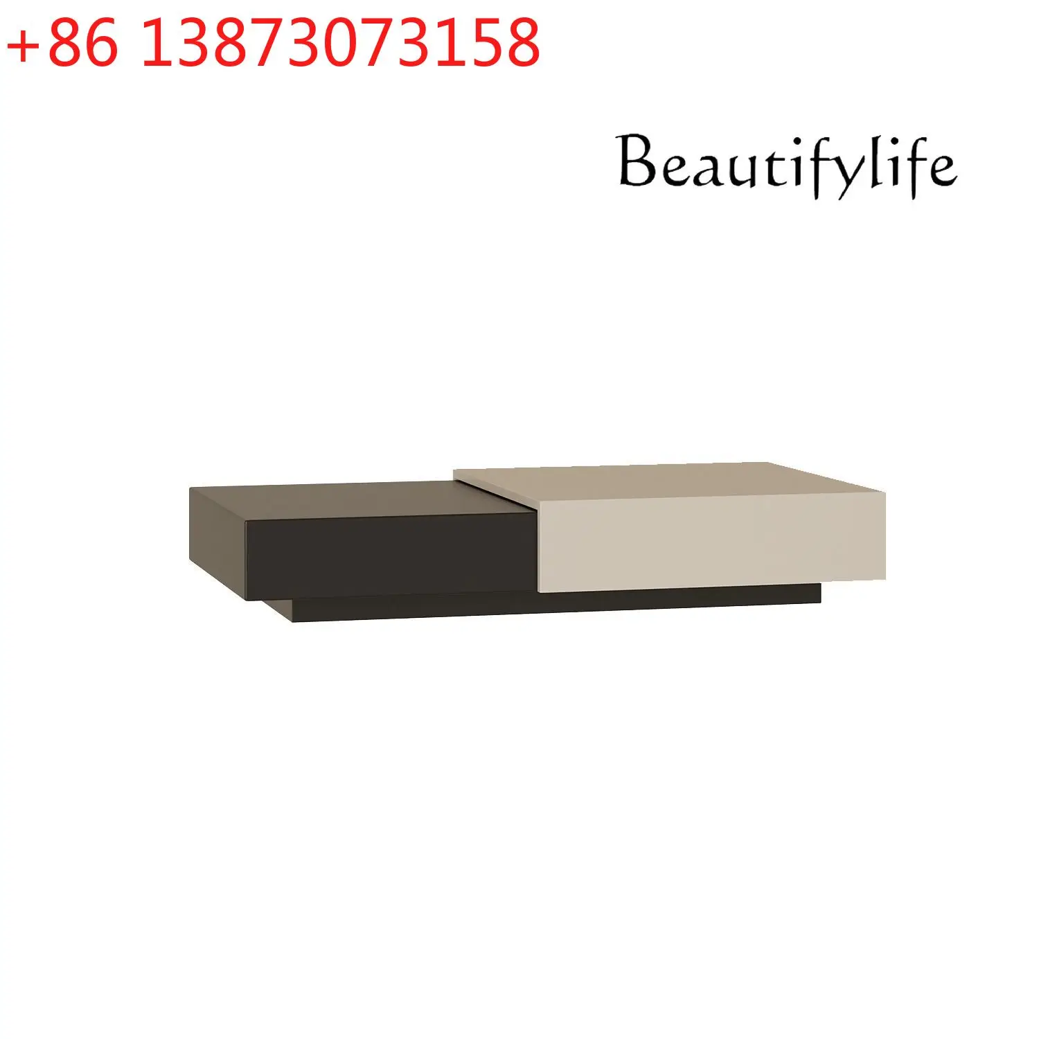 

Italian Square Coffee Table Modern Villa Living Room Cream Style Creative Contrast Color Combination Tea Table