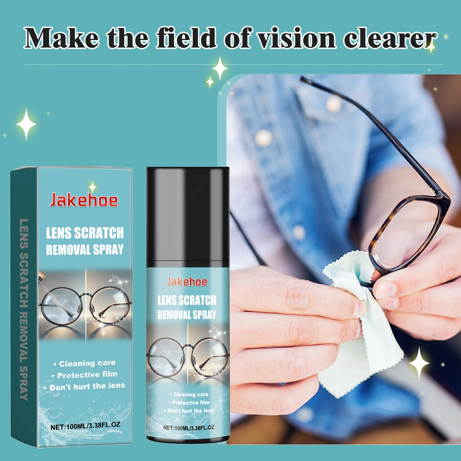 

Ежедневные очки против запотевания, очистка четкого зрения, уход за линзами, портативный спрей