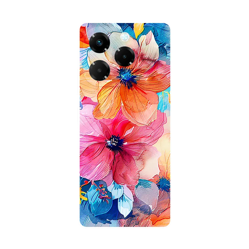 غطاء خلفي لين من البولي يمن لهاتف Infinix Note 40X ، زهرة ، قمر أحمر ، سيليكون ، حافظة هاتف ، نوت 40X ، 5G ، X6838