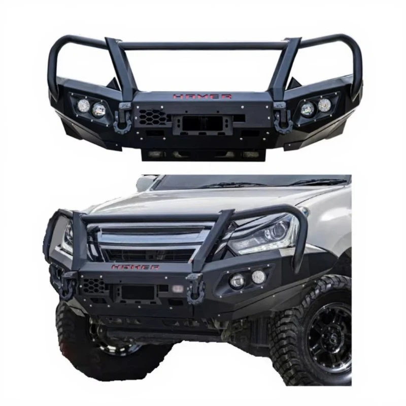 

Steel Bull bar for Dmax 2019-2020 Heavy Duty Front Bumper with Led Light Bracket Winch Mount 4X4 Pick up 4X4 Off-Road Protection
