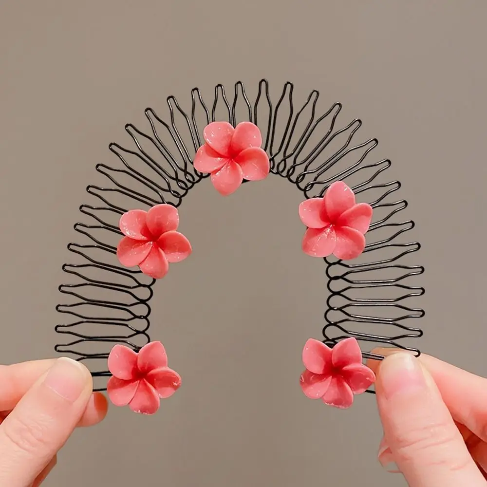 

Fresh Spring U Shape Hair Styling Comb Teeth Headband Invisible Extra Hair Holder Flower Hair Accessories Flower Hairpin Girls