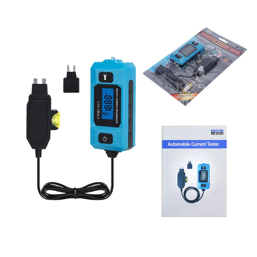 CNBJ-611 Auto Fuse Current Tester 12V 23A 0.01A~19.99A Fuse Galvanometer Diagnostic Tools Backlight Car LED Blade Fuse Current