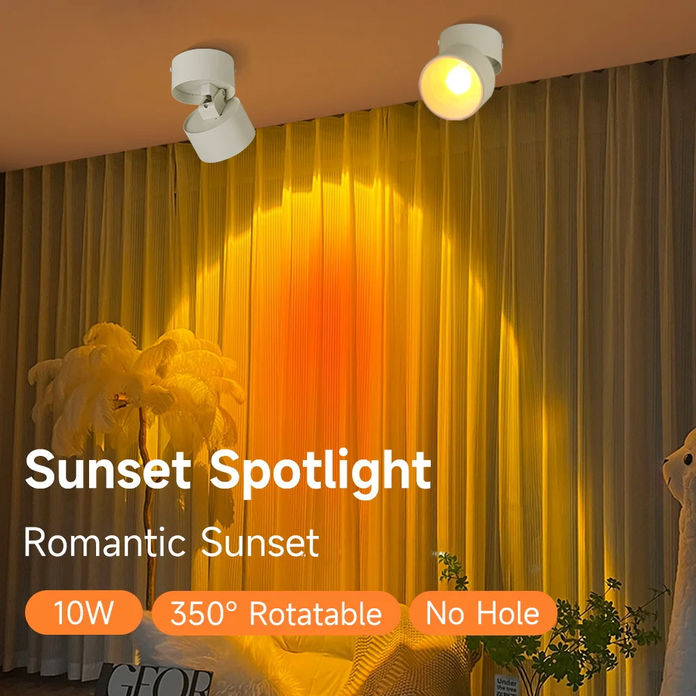 Sunset Lamp Led Spot Light Interior Decor Chandelier Hill Arc Luminaire Spotlights for Living Room Bedroom Store Ambient Lights
