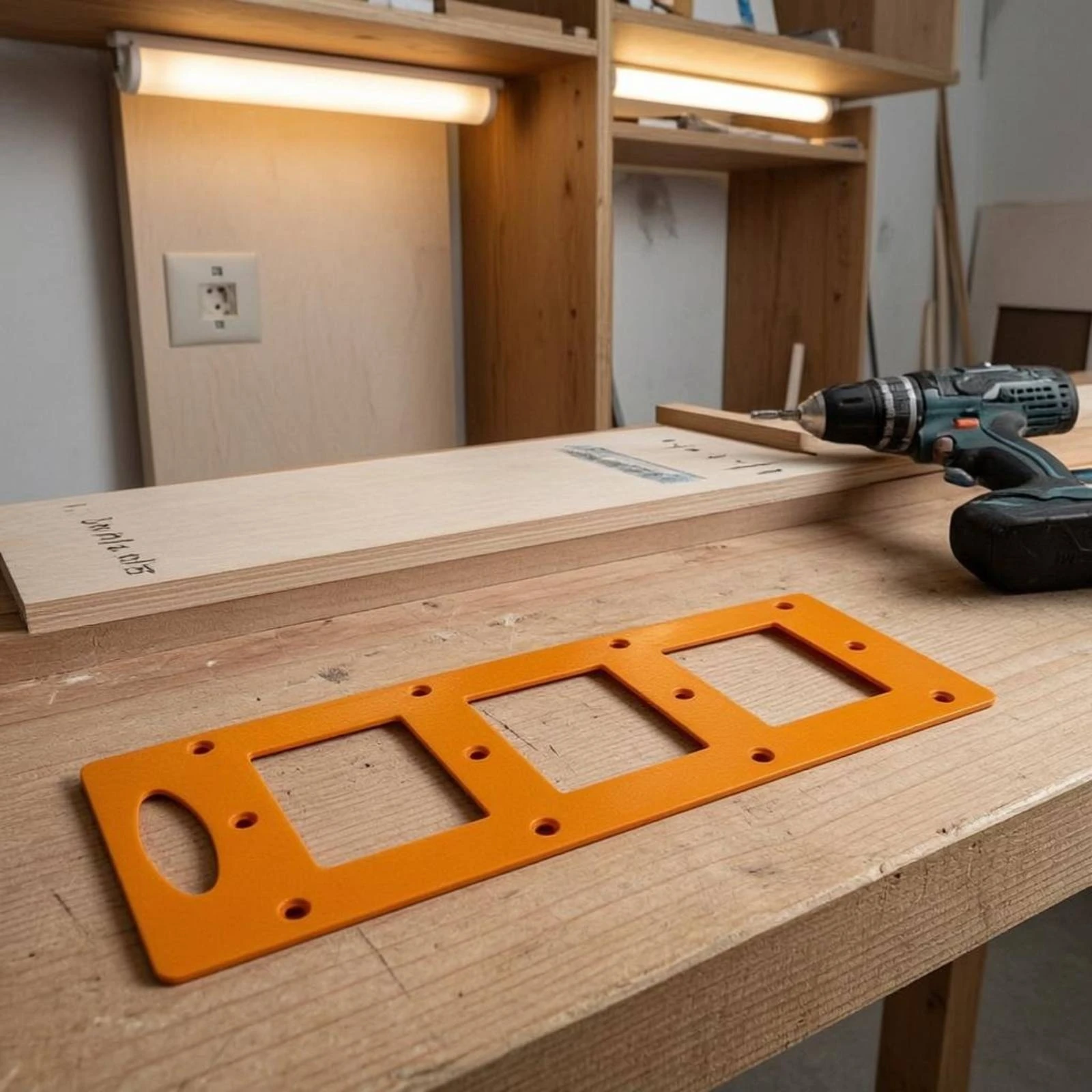 Switch Socket Template 86-Type Socket Box Template Workshop Aid Guide Holes Handle Slot for Woodworking, Board Cutting