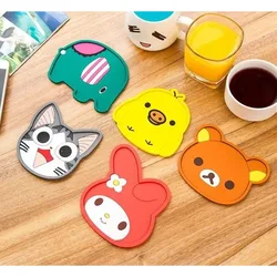 1 peças quente espessamento silicone almofada de isolamento dos desenhos animados feltro antiderrapante esteira de mesa copo tigela almofadas esteira bebida coaster placemat