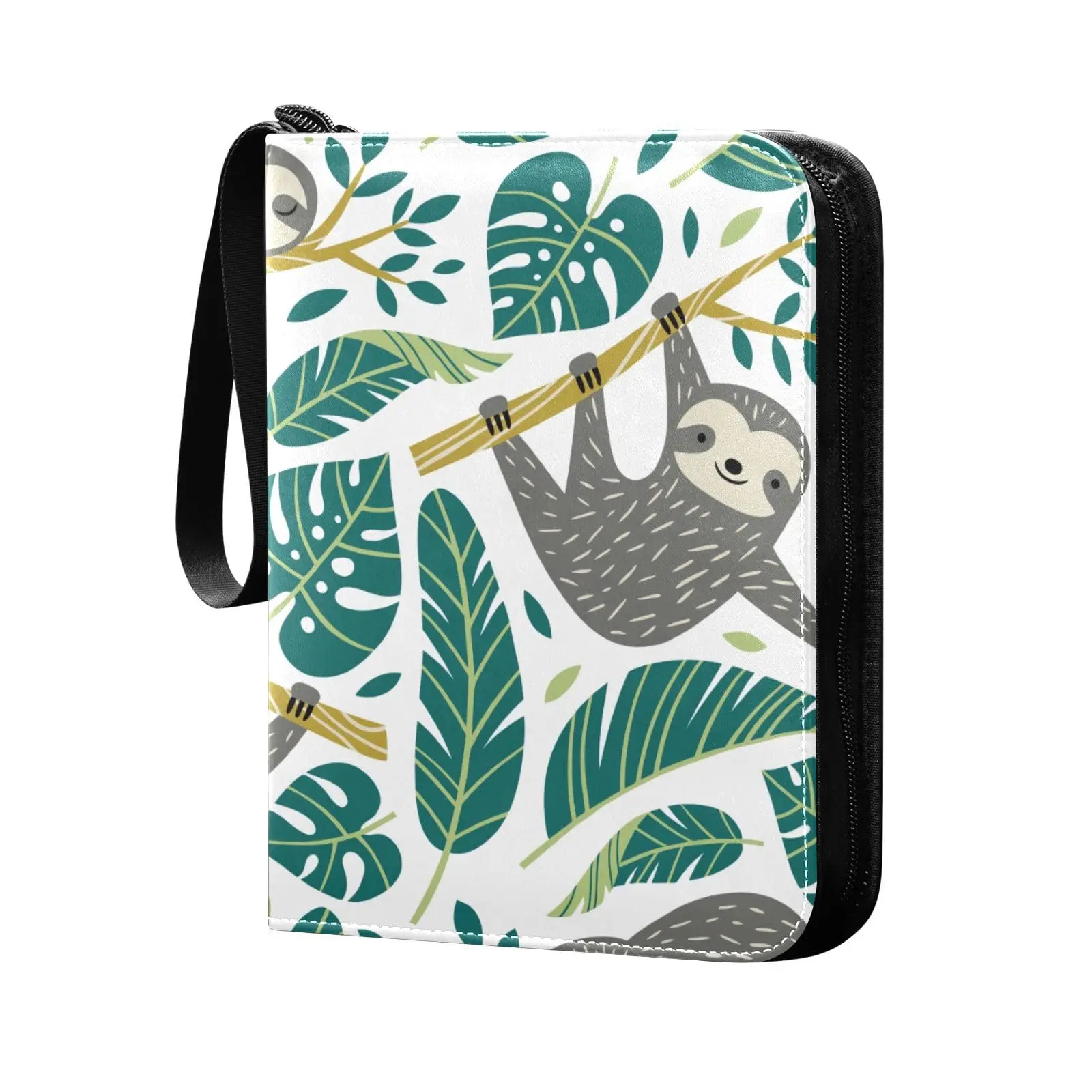 Grey Sloth Card Binder 4 Pocket Card Binder, 400 Double Sided Pocket Album for Sport Game Cards, Unique Card Collection Storage