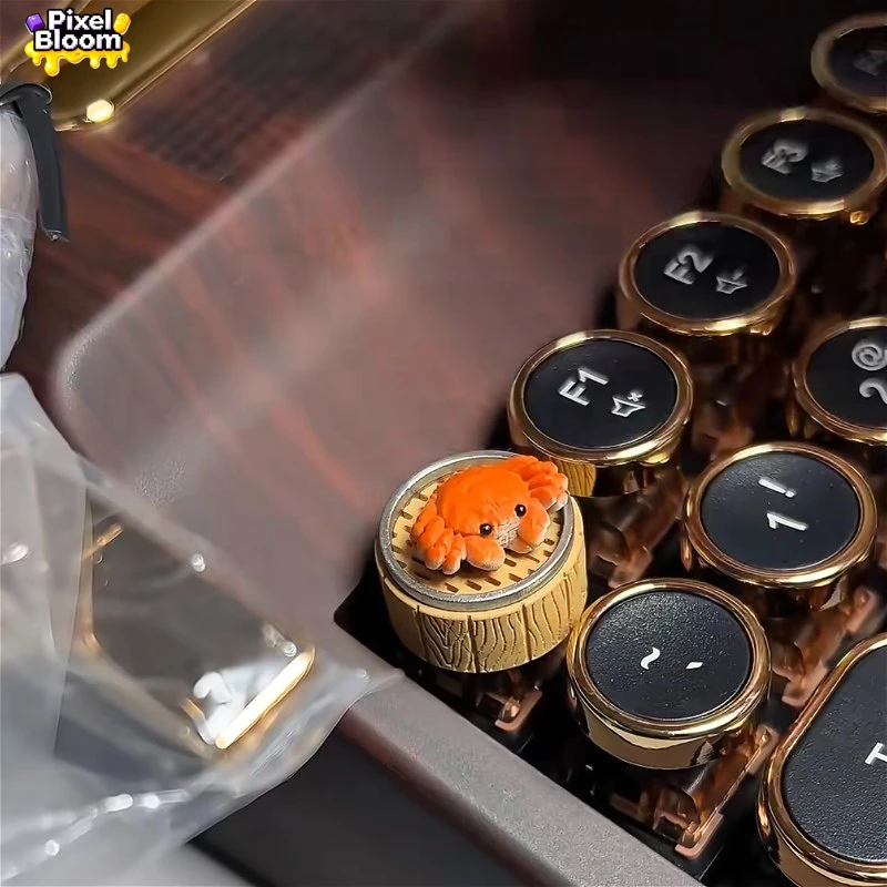 

Steamed Crab Basket Artisan Keycap Magnetic Glowing Design for R4 ESC Key MX Switch Office Desk Stress Relief Gift