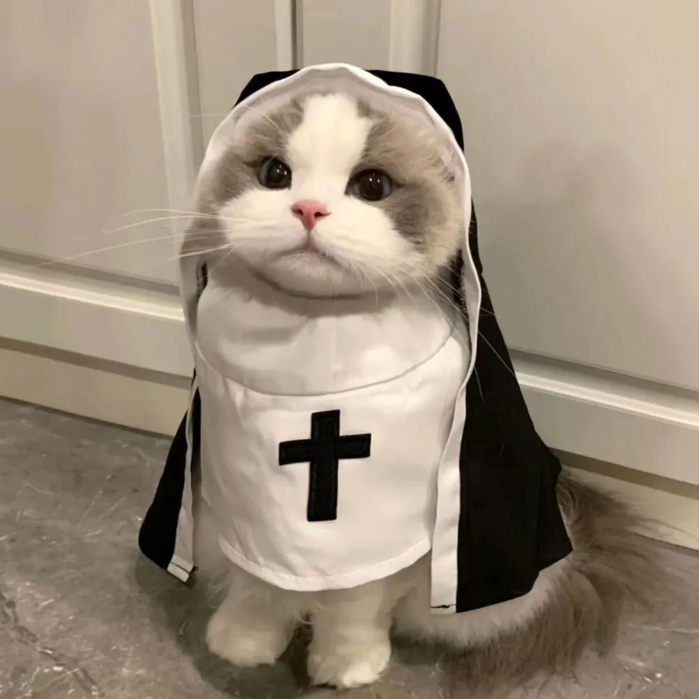 

Festival Pet Costume Funny Clothes Dog Cat Nun Transformation Outfit Cute Halloween Pets