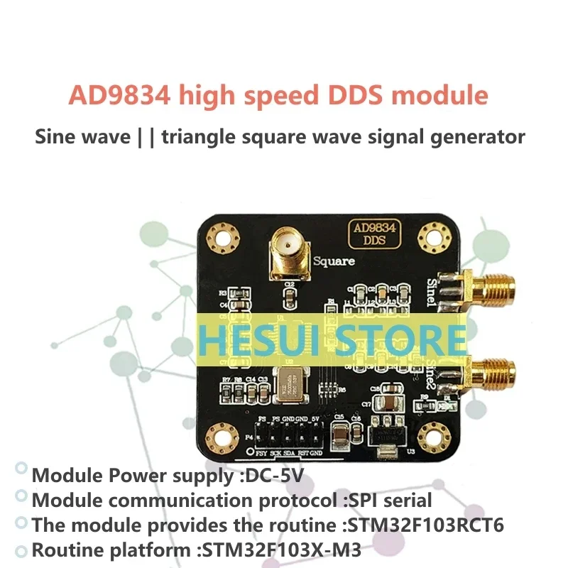 Signal generator module AD9834 sine wave triangle square signal generator DDS sweep frequency source
