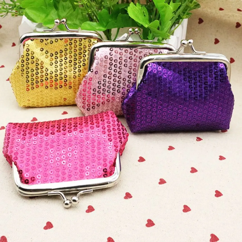 

Sequin Coin Purse Small Purse Bag Clutch Lipstick Bag Keyring Shiny Card Holder Money Bag Portable Elegant Classic Storage Bag