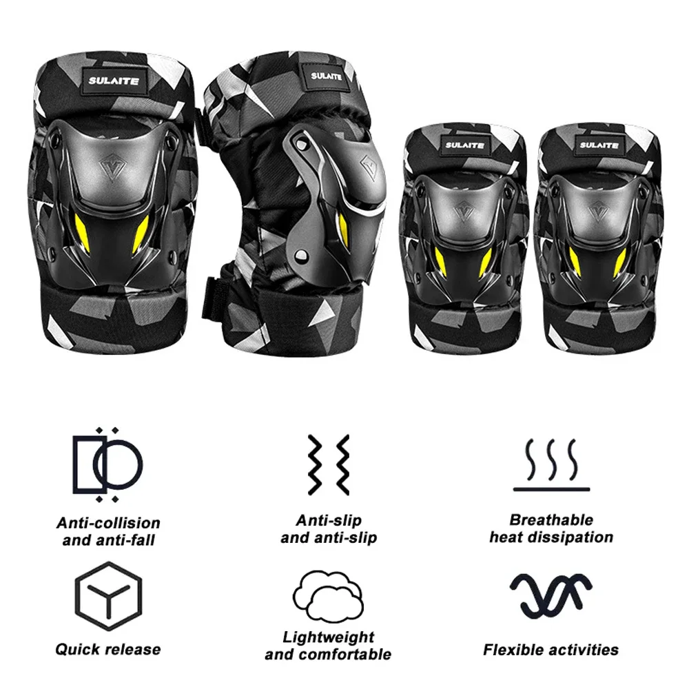 1Pair Anti-fall Reflect Light Motorcycle Elbow knee Shin Guard Pad,Adjustable Kneepad Motorcycle Protective For Motocross Racing