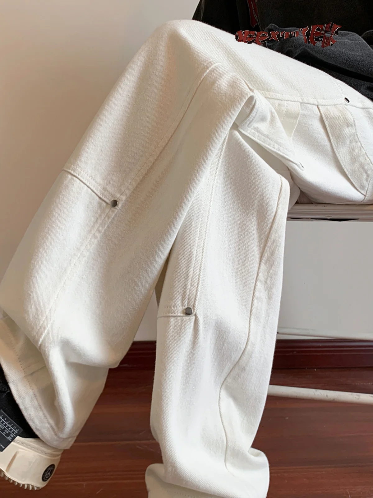 

Мужские джинсы American High Street Vibe, весенне-осенние модные брюки свободного прямого кроя, рабочая одежда, молодежная мода