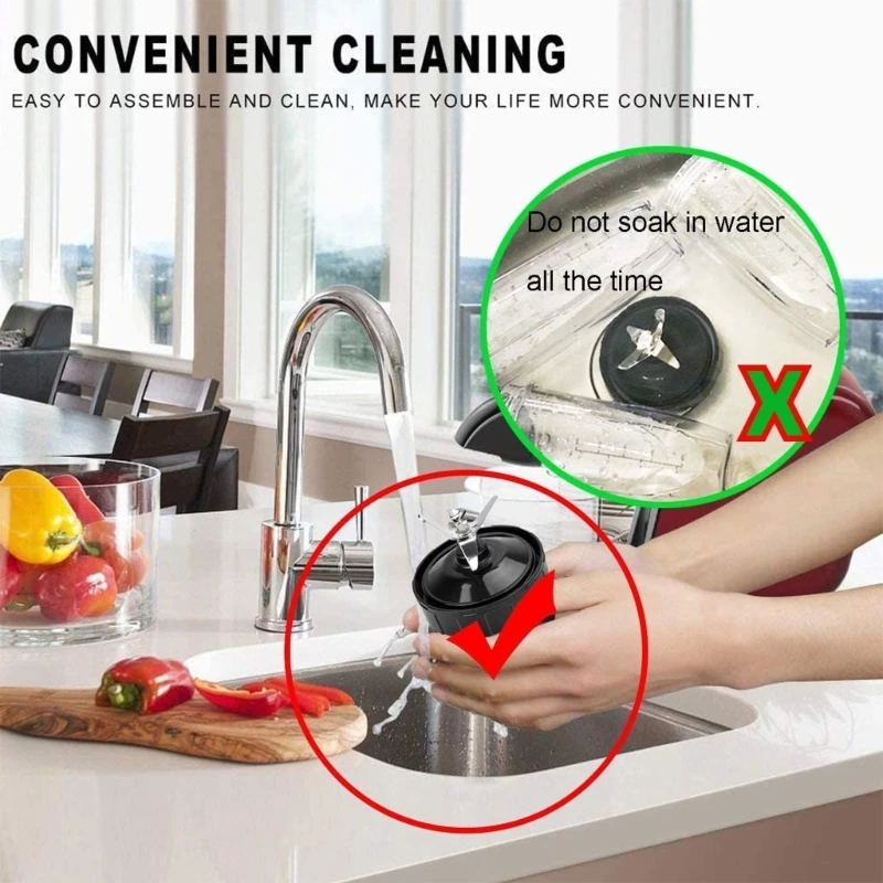 ถ้วยปั่นขนาด 24 ออนซ์และใบมีด 7 ครีบสำหรับ Ninja BN401, BN400, BN801, BN800, ถ้วยทดแทนพร้อมจิบและฝาปิดซีล 918D