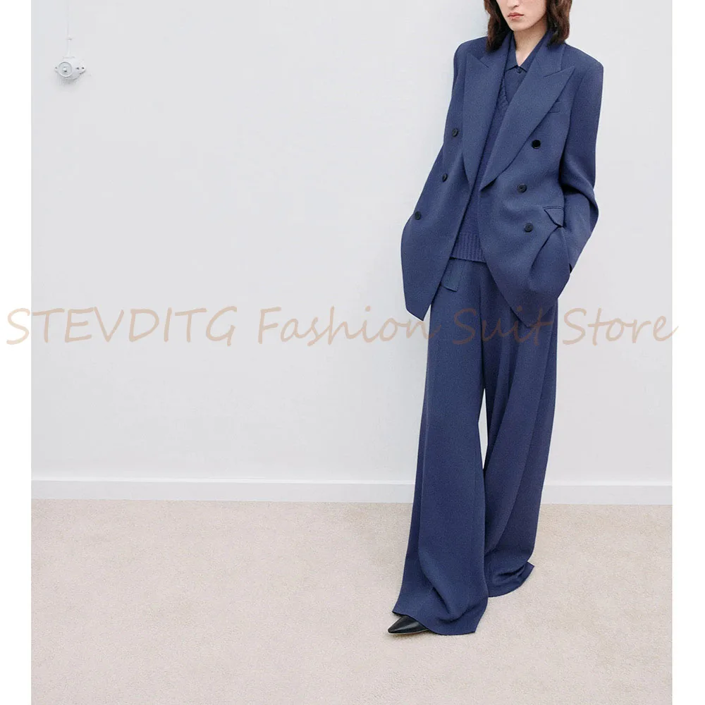 أزياء المرأة قطعتين دعوى مجموعة مزدوجة الصدر الذروة التلبيب سترة السراويل مجموعات السببية مكتب مأدبة الأعمال الملابس النسائية