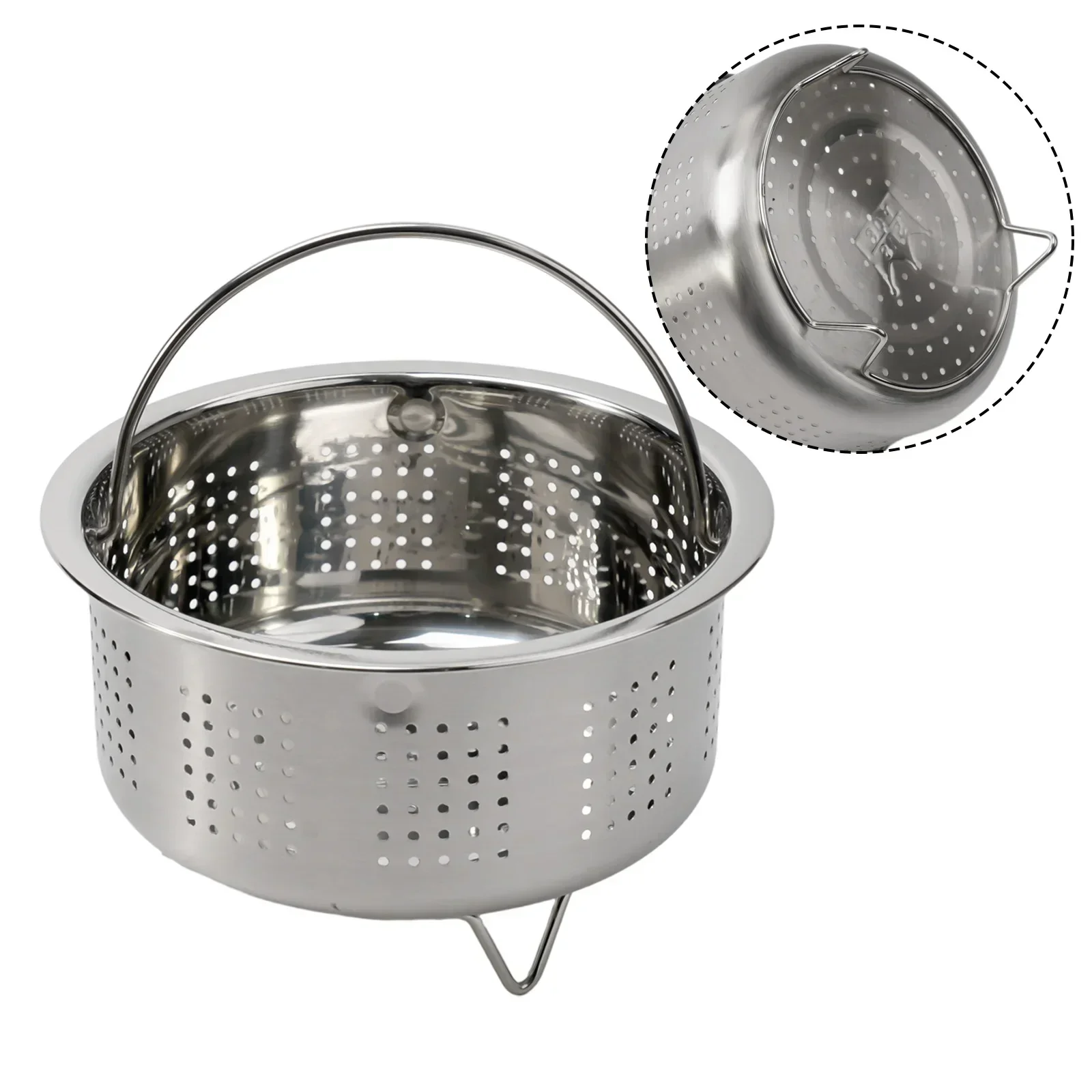 Steamer Basket Steamer Pot Dining For Pressure Cooker Steam Basket Stainless Steel 1pcs Home Kitchen Silicone Handle