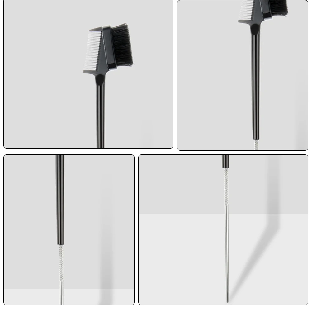 2 szt. Wielofunkcyjny pędzel kosmetyczny dwustronny grzebyk do brwi do tuszu do rzęs przenośny dla kobiet do makijażu