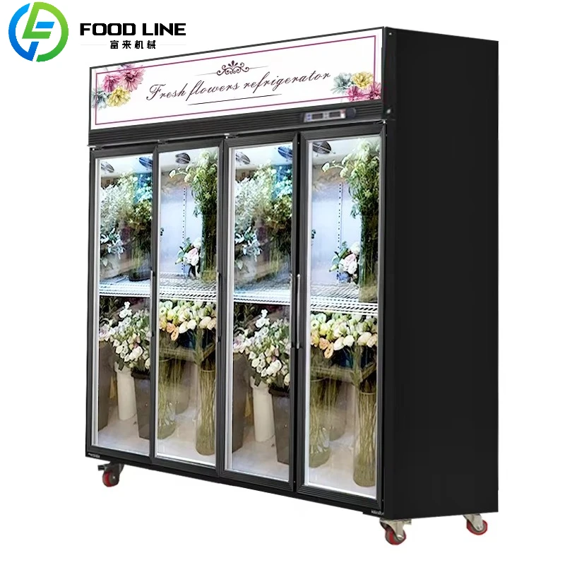 

Custom Commercial Flower Shop Freezer Storage Cabinet Flower Pot Book Display Stand Vertical Air Cooled Frost Free Crisper