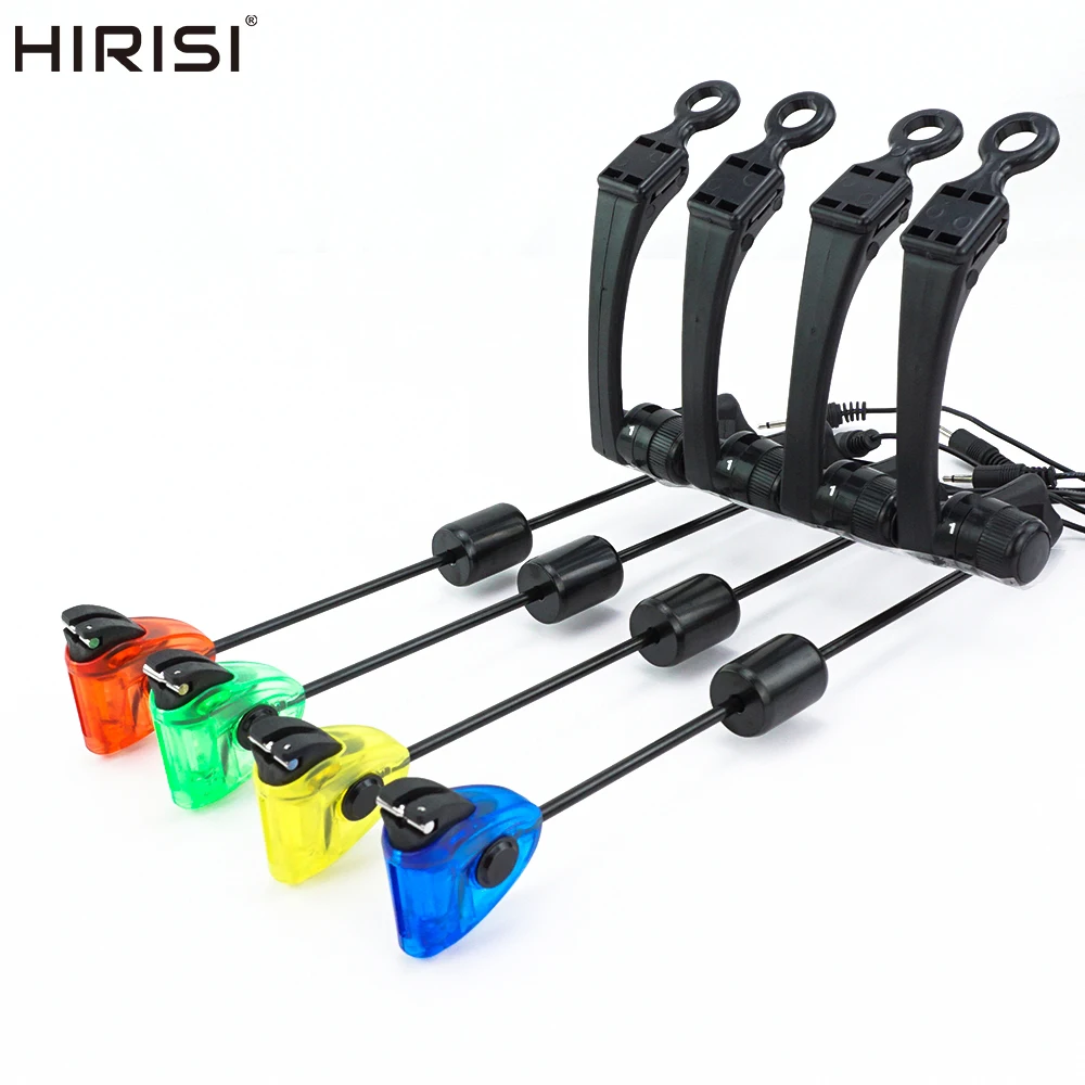 Hirisi Carp Fishing Swinger Set Fishing Bite Indicator with LED Light 4 pieces in Case Fishing Tackle B2031