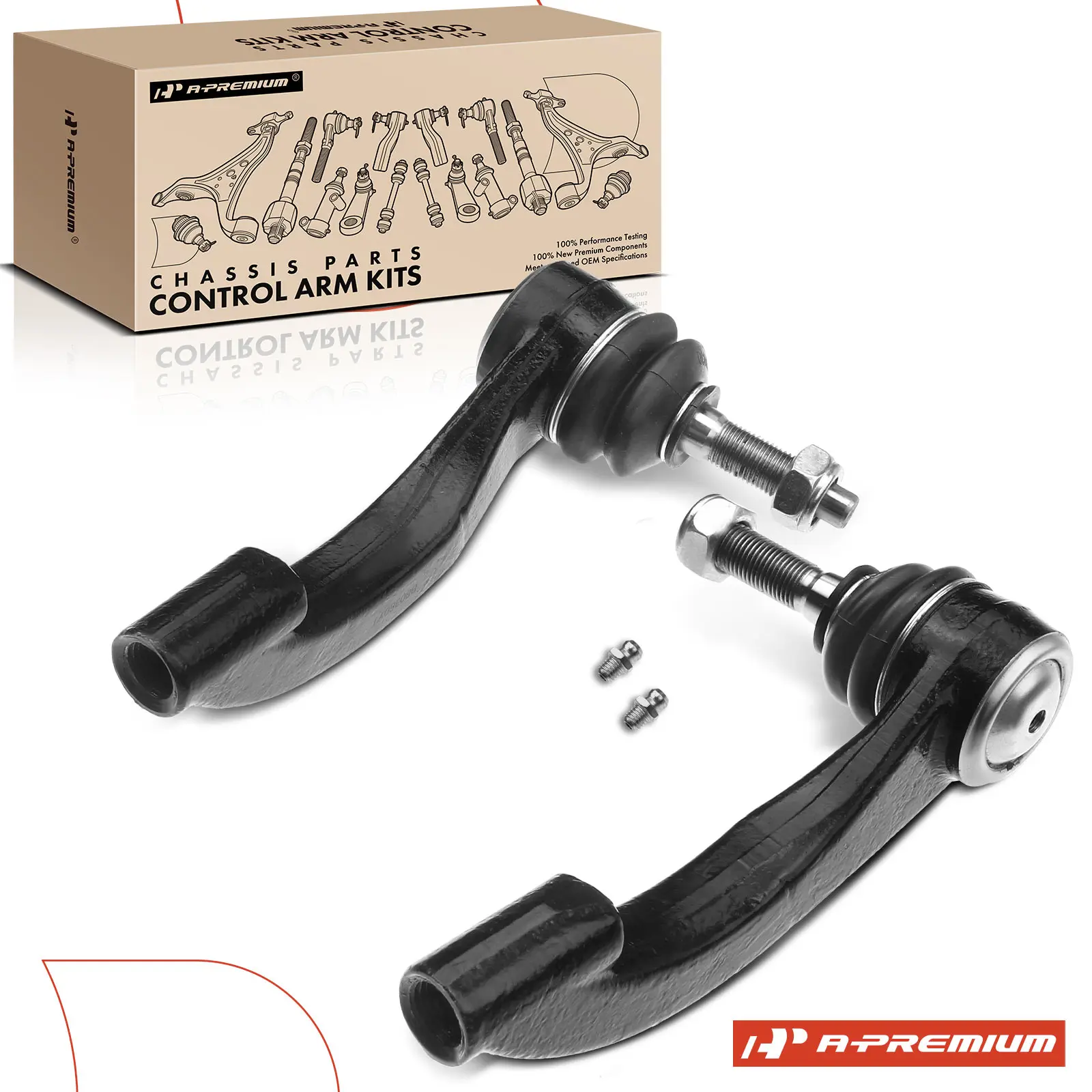 A-Premium 2x Front Outer Tie Rod End for Chrysler Sebring 1996-2006 Cirrus 1995-2000 Dodge Stratus 1995-2006 Plymouth Breeze