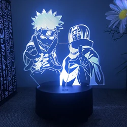 Anime Naruto Uzumaki LED Night Light Toys Akatsuki Kakashi Hatake Kid Bedroom Nightlight Itachi Uchiha 3D 7/16 colors Lamp Decor