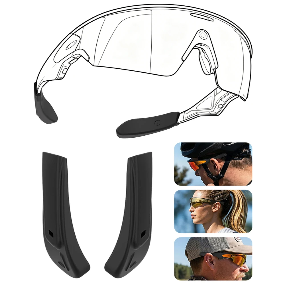 Supports d'oreille anti-vibrations pour lunettes Oakley Meta Vanguard, accessoires pour lunettes intelligentes, supports d'oreille antidérapants en silicone pour lunettes.
