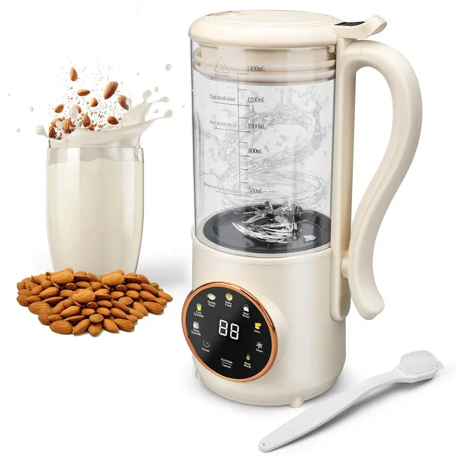 

Nut Milk Maker, 47oz1400ml Automatic Soybean Milkr for Oat, Soy Milk,Coconut, PlantBased Milk,Baby Food,Almond Milk Maker Machin
