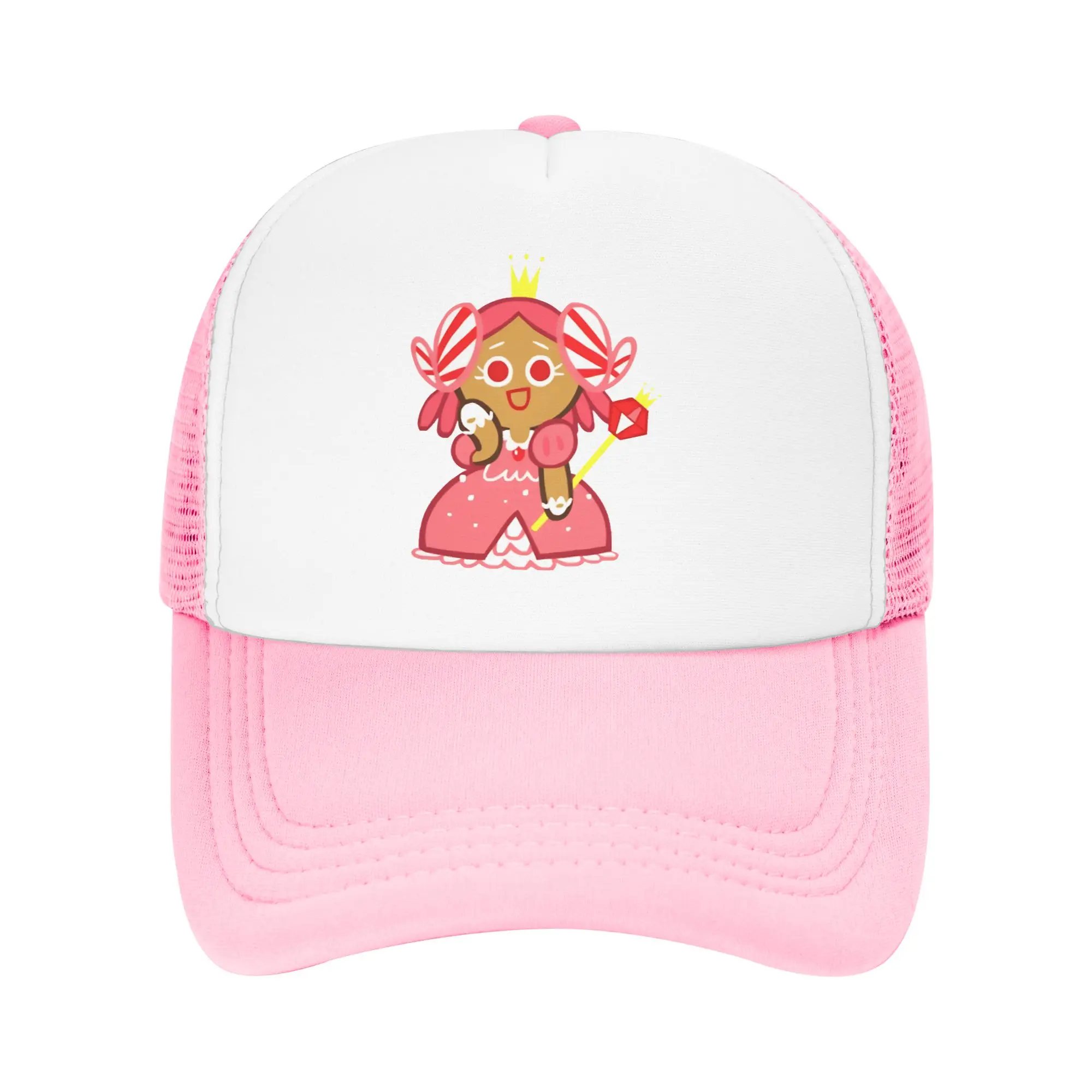 Gingerbrave Cookie Run Kingdom  Foam Trucker Hat Women Men Breathable Cooling Mesh Golf Cap Hat Vintage Sun Hat Adjustbale