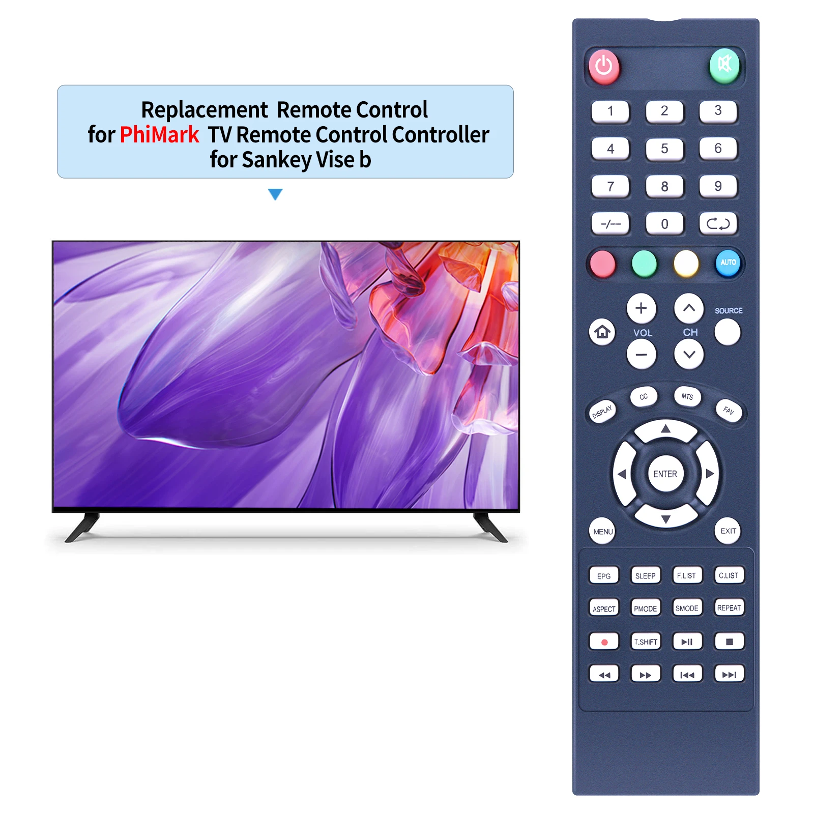 Remote control for PhiMark Sankey Vise b TV