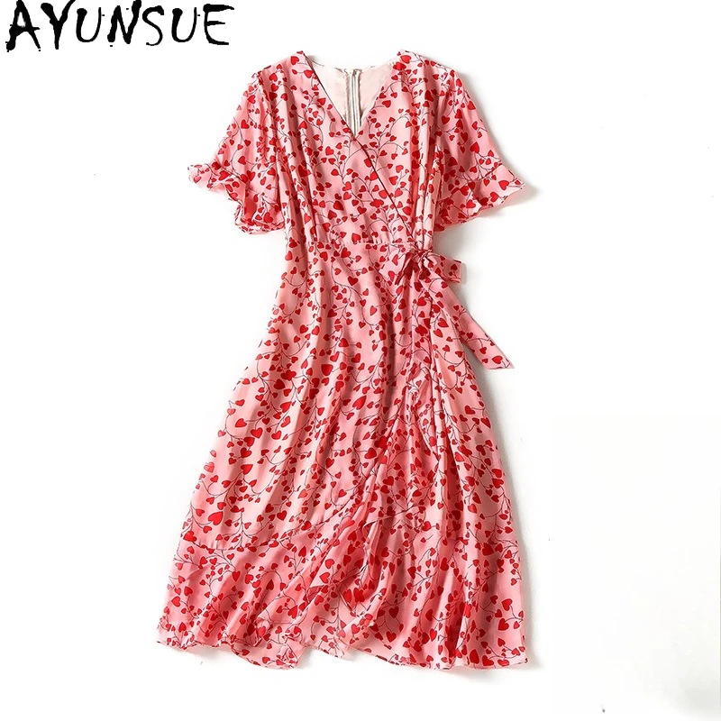 

AYUNSUE женское платье, летние платья, элегантные розовые платья с v-образным вырезом для женщин, вечерние, свадебные, женская одежда, халат высокого качества Femme