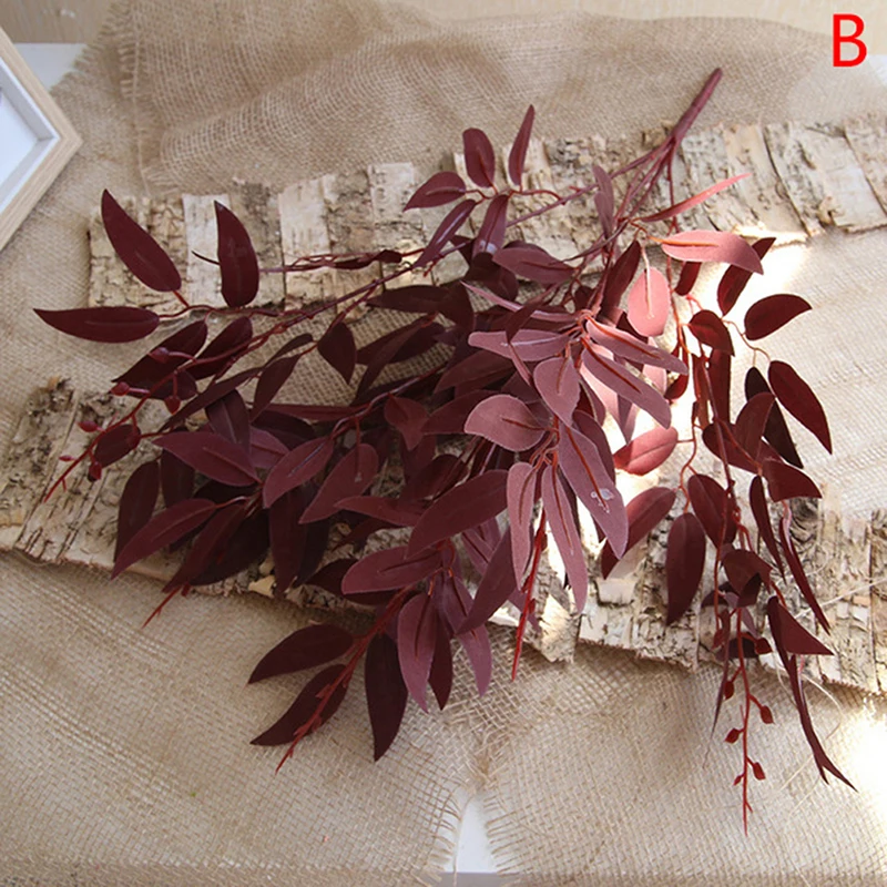 Artificial Leaves Bouquet Fake Willow Jungle Wedding Backdrop Decoration Christmas Faux Foliage Vine Party Home Decor Plant Xmas