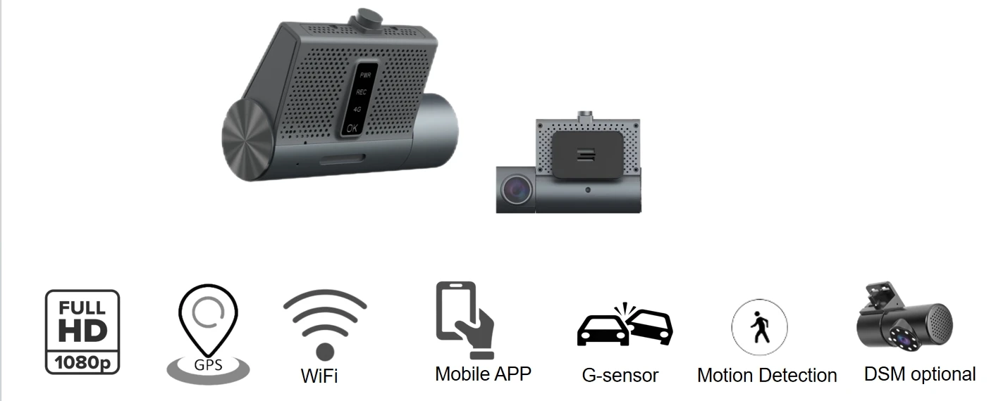 Aktualisierte AI ADAS DSM DMS 4G GPS WIFI Auto-DVR-Dashcam