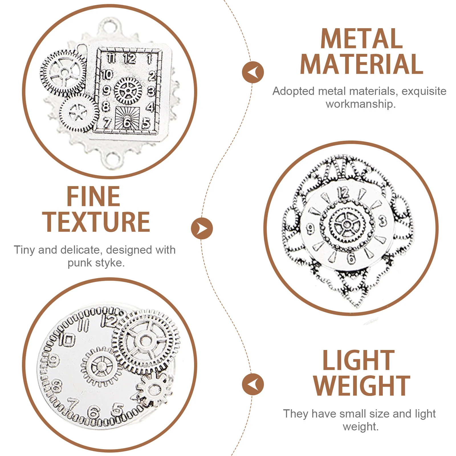 

40pcs Charms Retro Punk Style Steampunk Diy Jewelry Making Craft Accessories Decor For Bags Scrapbooking Watch Dial