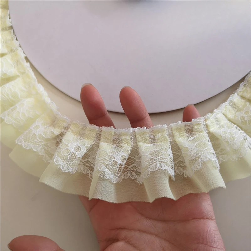 10 Meter/Lot Faltenbündchen-Spitze DIY Spitzenzubehör für Kleidung und Röcke RS24565 – Detail 4