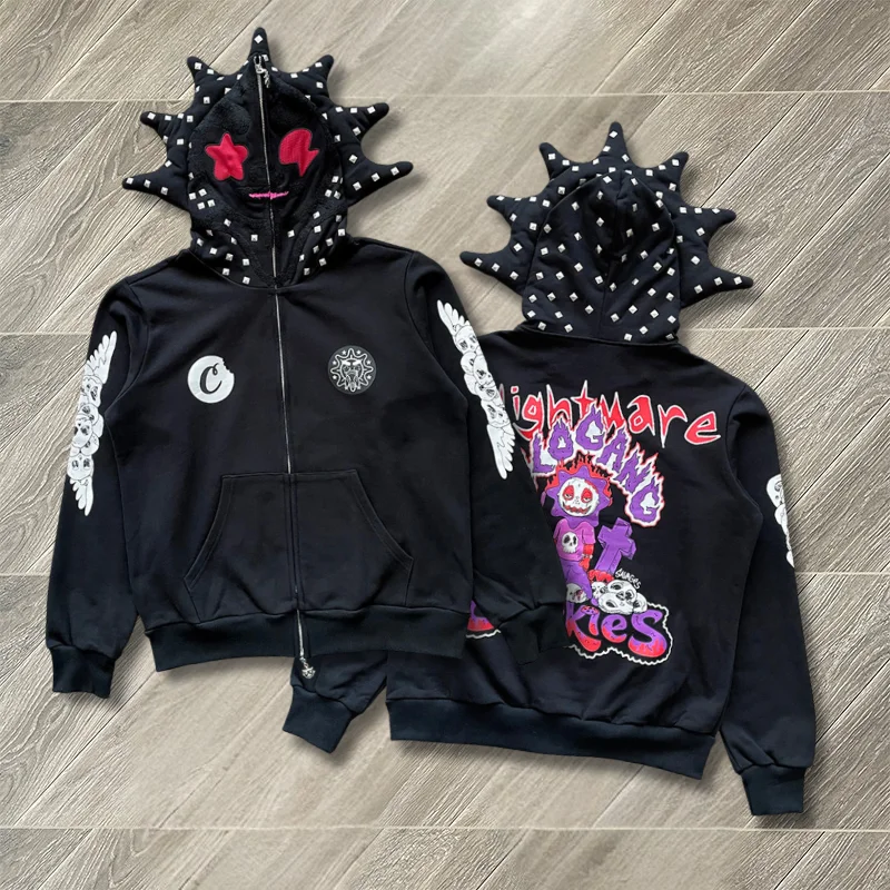 

Худи GLO GANG на молнии с принтом в стиле хип-хоп для мужчин и женщин