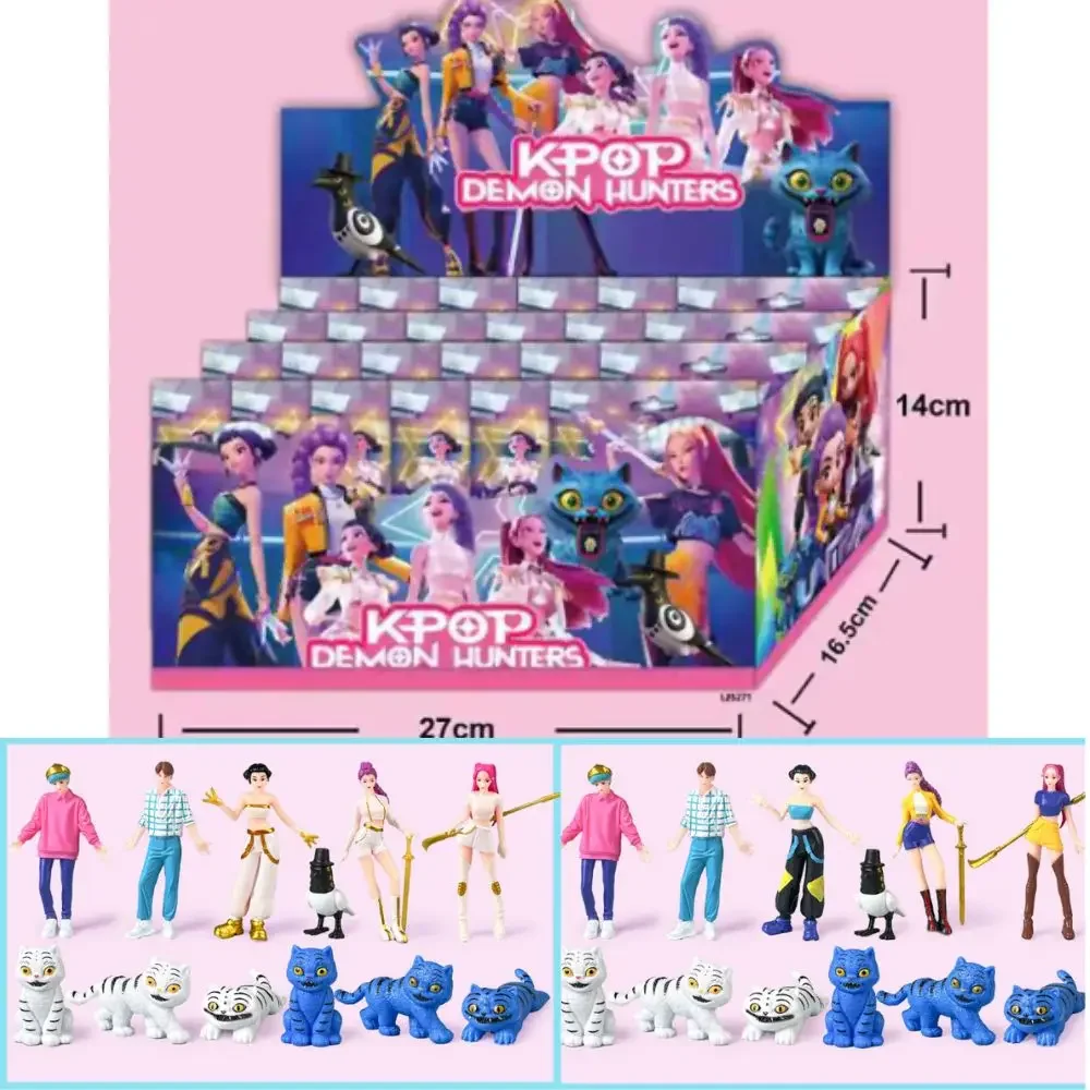 24個入りランダムブラインドボックス 5-12cm アニメ K-POP デモンハンターズ ガールズグループ RUMI MIRA ZOEY フィギュア アクション PVC モデル おもちゃ 飾り ギフト