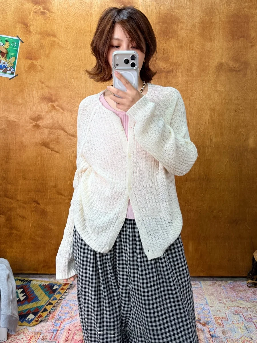 

Женский вязаный кардиган с круглым вырезом, свободного кроя, повседневный стиль, с длинными рукавами, V-образным вырезом, на одной пуговице, тонкая модель