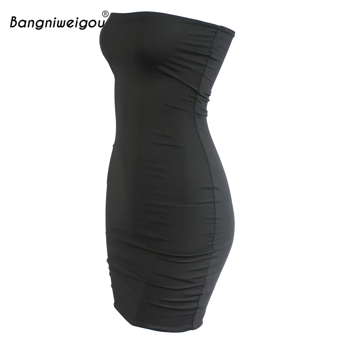 Bangniweigou sukienka bez ramiączek z ramiączkami Bodycon sukienka letnia do klubu na imprezę krótka bandażowa sukienka czarna Sundress elegancka Mini sukienka — zdjęcie 5