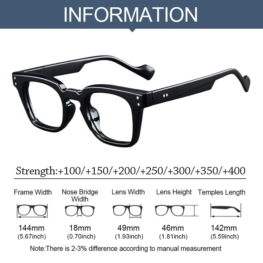 Bequeme Augenschutz-Lesebrille, Vintage, ultraleicht, Hyperopie-Brille, luxuriöse Presbyopie-Brille für Männer und Frauen