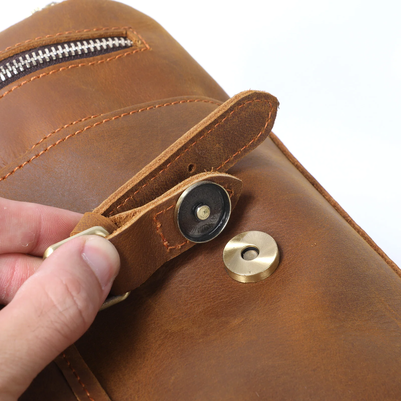 S.WORKER Echtleder-Reisetasche Klassische Vintage Vollnarbenleder-Reisetasche Wochenendtasche Sporttasche Handtasche – Detail 16