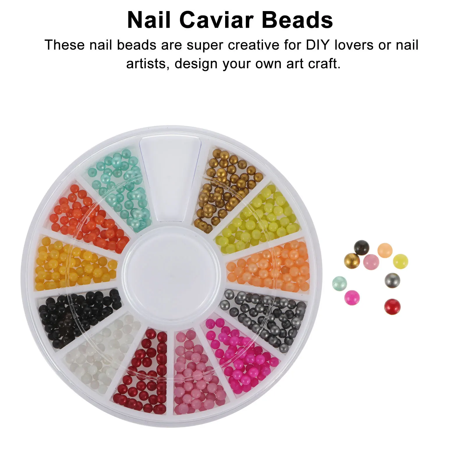 2 Box Colorful Nail Beads Creative Caviar Bead for Women DIY Crafting Manicure Decoration Sparkly Paillettes Nail Art