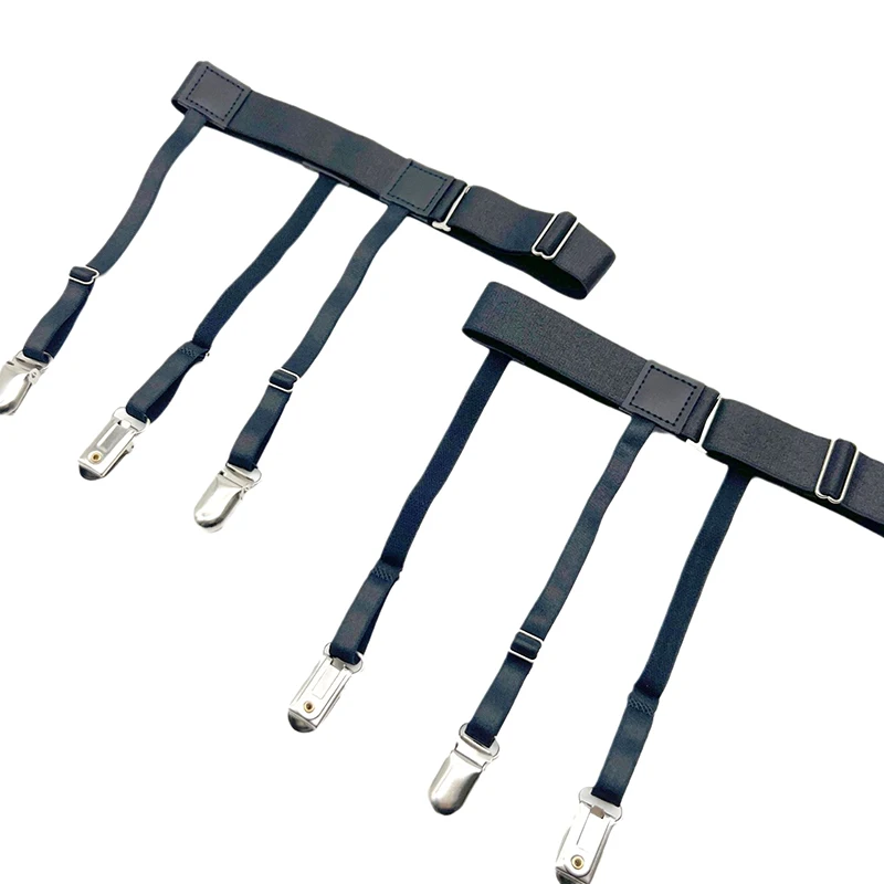 2 قطعة قميص الرجال يبقى حزام مع مقاطع قفل عدم الانزلاق إبقاء قميص مدسوس الساق الفخذ الحمالة الأربطة حزام قفل قابل للتعديل #6
